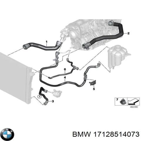 Шланг/патрубок радіатора охолодження, нижній 17128514073 BMW