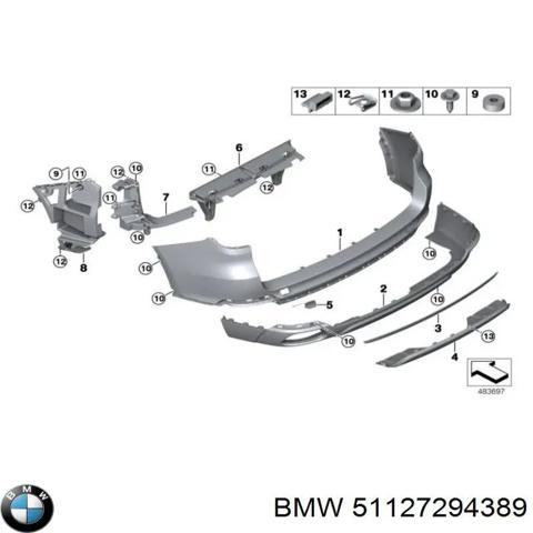 Кронштейн бампера заднього, лівий 51127294389 BMW