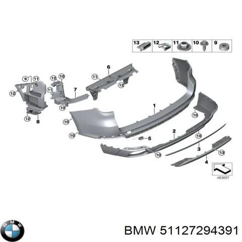 Кронштейн бампера заднього, центральний 51127294391 BMW