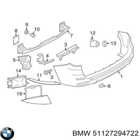 Кронштейн бампера заднього, зовнішній правий 51127294722 BMW