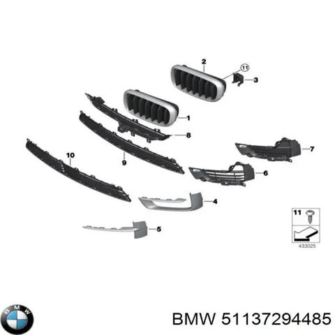 Решітка радіатора ліва 51137294485 BMW