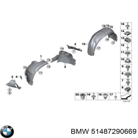 Підкрилок задній лівий 51487290669 BMW