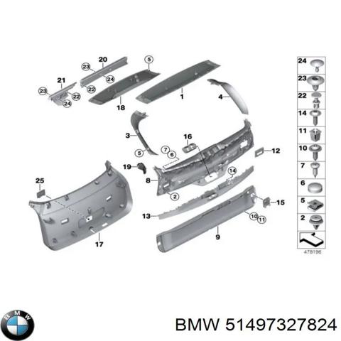 Пластик п'ятих дверей 51497327824 BMW