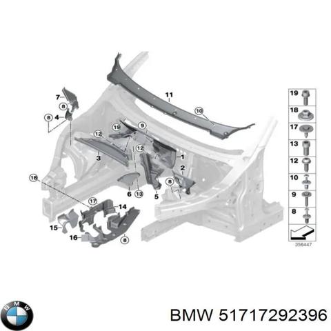 Водостік лобового скла, жабо 51717292396 BMW