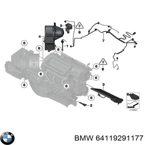 Вентилятор грубки 64119291177 BMW