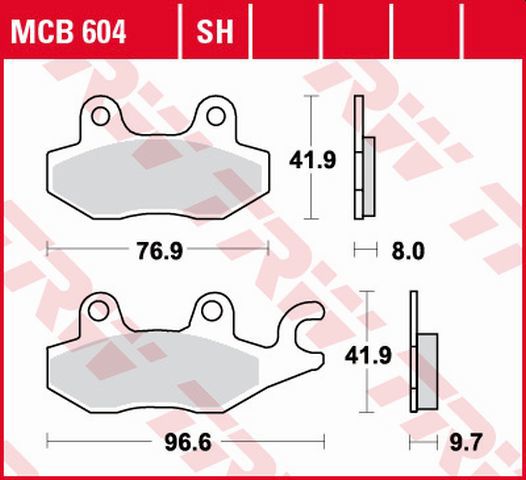 Колодки гальмівні дискові комплект MCB604 TRW
