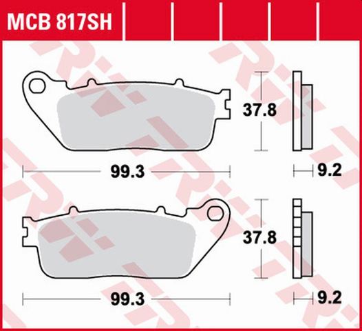 Комплект задніх колодок MCB817SH TRW