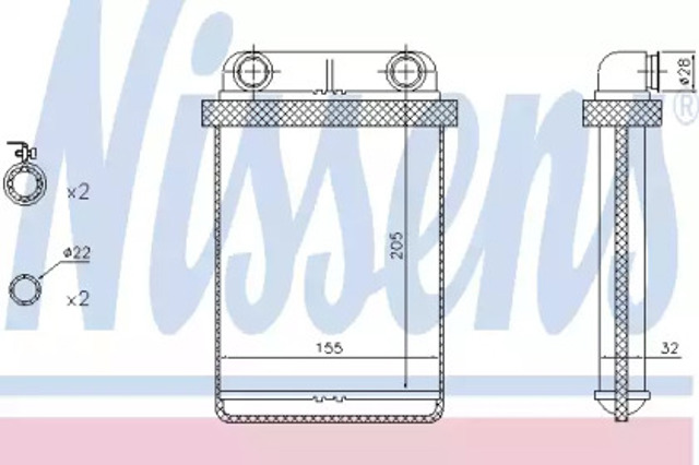 Радіатор опалювача салону 72671 NISSENS