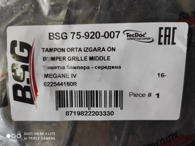 Решітка переднього бампера BSG75920007 BSG