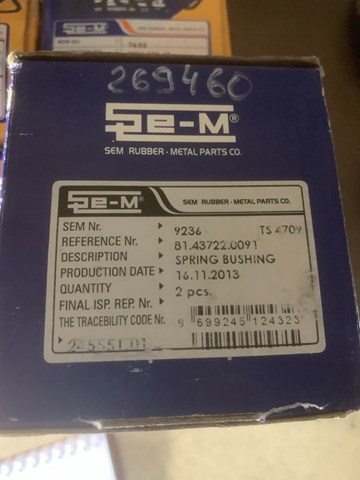Втулка ресори передньої металева 9236 SEM