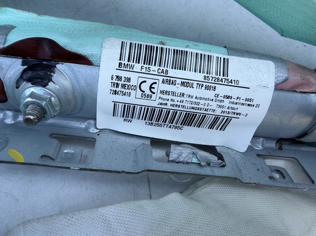 Подушка безпеки, шторка бічна, права, AIRBAG 72127284754 BMW