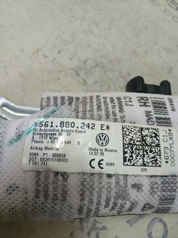 Подушка безпеки AIRBAG спинки сидіння, правого 561880242E VAG