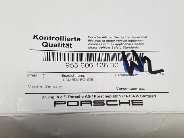 Лямбда зонд після каталізатора, лівий 95560613630 PORSCHE
