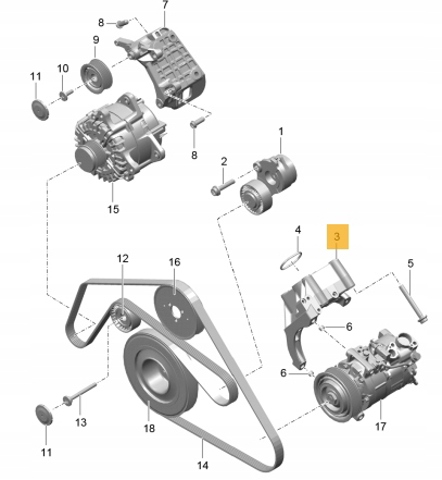 Кронштейн компресора кондиціонера 95814715121 PORSCHE