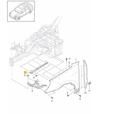 Кріплення фари передньої, лівої 95850325900GRV PORSCHE