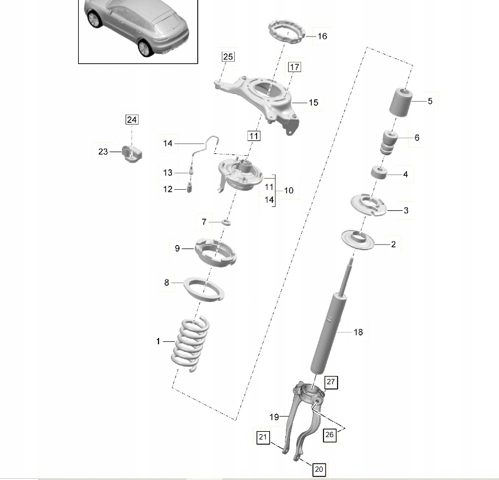Подушка амортизатора переднього 95B412321B PORSCHE