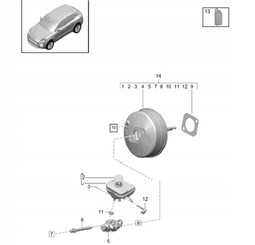 Вакуумний підсилювач гальм 95B612107AG PORSCHE
