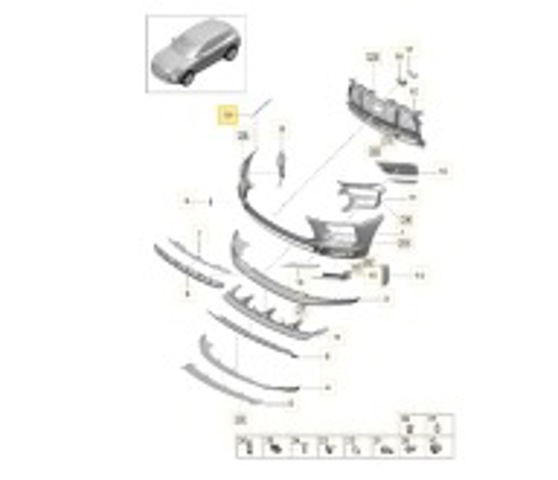 Буфер бампера переднього 95B807165 PORSCHE