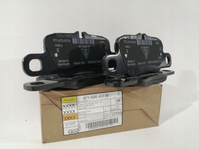 Колодки гальмові задні, дискові 971698451M PORSCHE