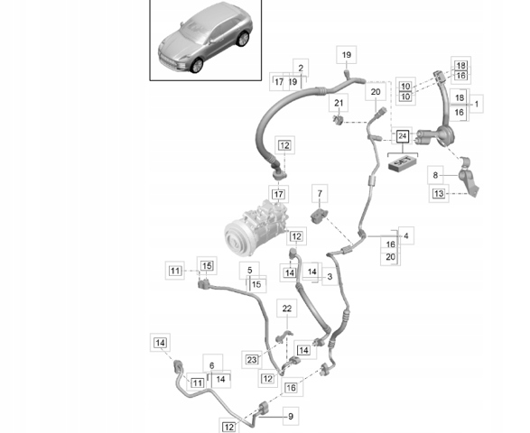 Шланг кондиціонера, від випарника до компресора 9A726071200 PORSCHE