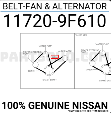 Ремінь кондиціонера 117209F610 NISSAN