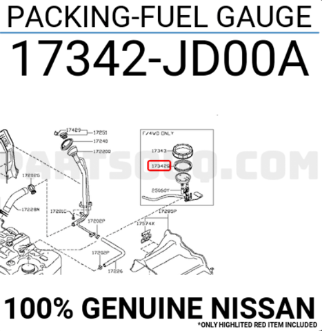 Ущільнювач паливного насосу 17342JD00A NISSAN