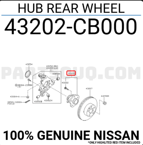 Підшипник ступиці колеса 43202JP00A NISSAN