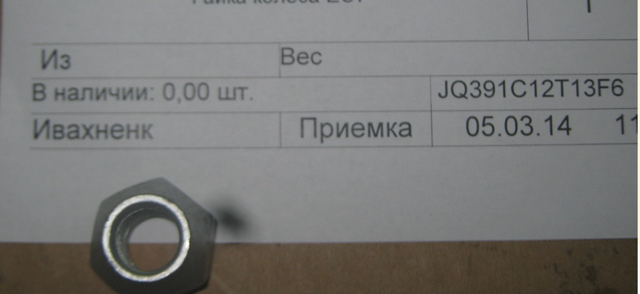 Гайка колісна JQ391C12T13F6 GEELY