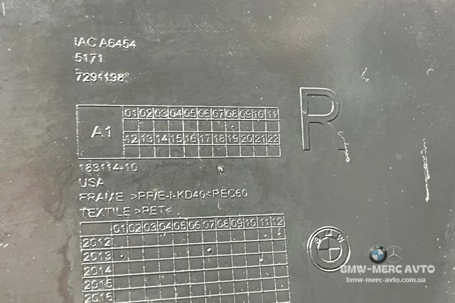 Підкрилок переднього крила, правий задній 51717291198 BMW