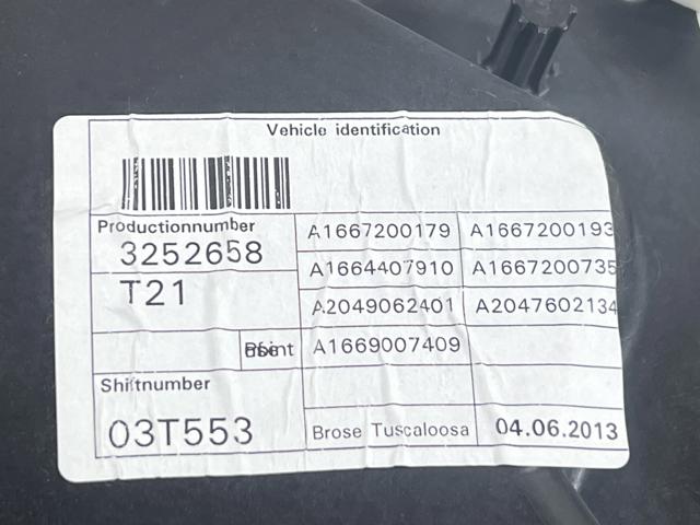 Склопідйомник передньої лівої двері A1667200179 MERCEDES