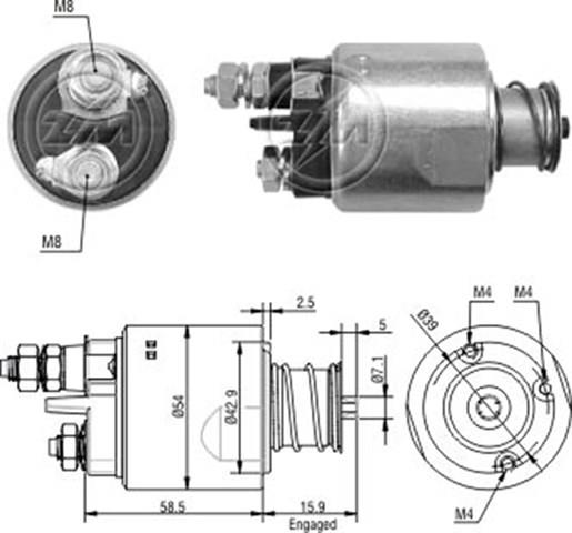 Втягуюче стартера ZM1495 ZM