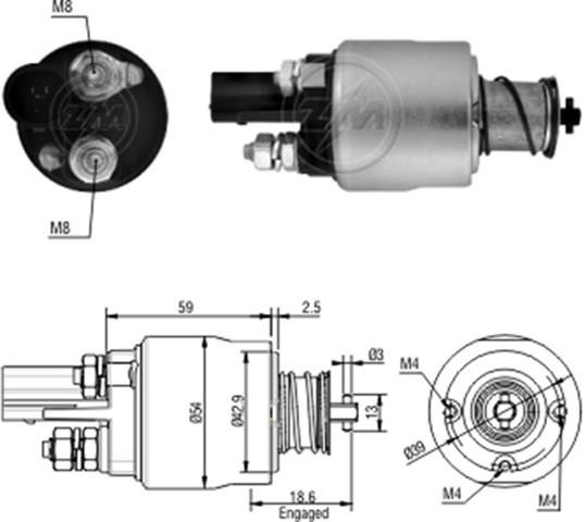 Втягуюче стартера ZM1498 ZM