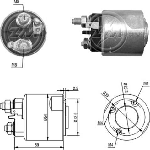 Тягове реле стартера ZM2495 ZM