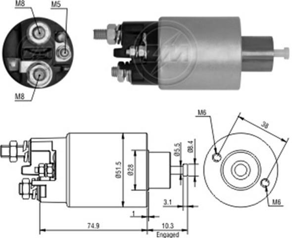 Втягуюче стартера ZM2993 ZM