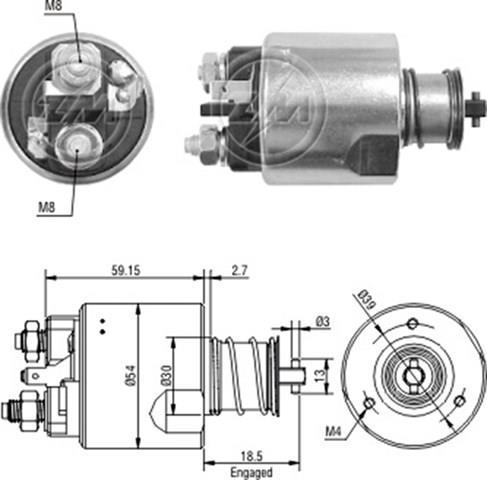 Тягове реле стартера ZM3491 ZM