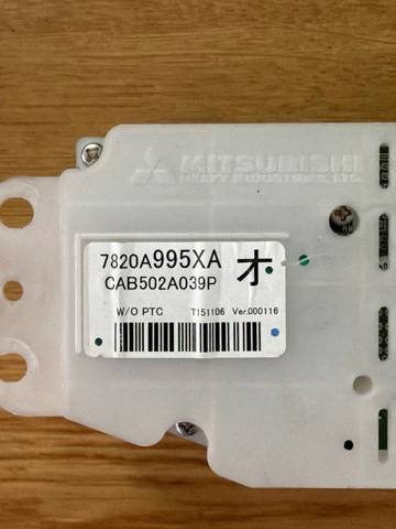 Реостат/перемикач-регулятор режиму обігрівача салону 7820A995XA MITSUBISHI