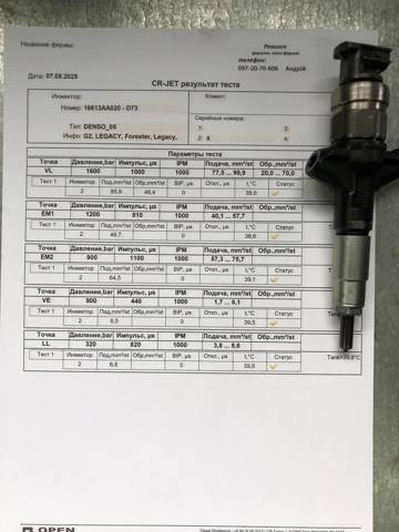 Форсунки електромагнітні 16613AA020 DENSO