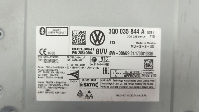 Блок керування мультимедійний 3Q0035878A VAG