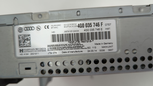 Магнітола 4G0035746F VAG