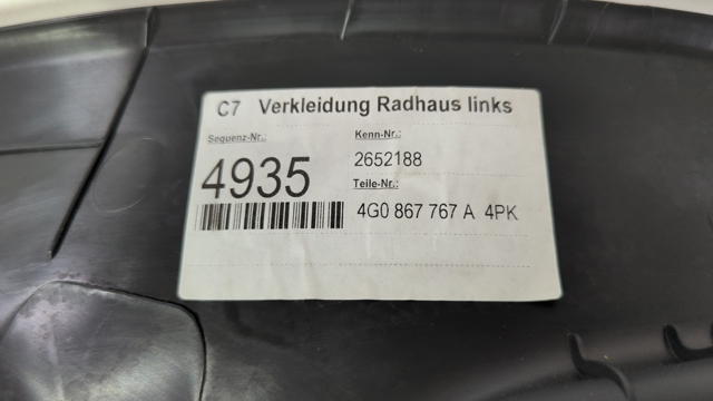 Обшивка стійки кузова внутрішня, задня ліва 4G0867767A4PK VAG