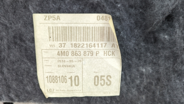 Облицювання багажного відсіку, ліва 4M0863879PHCK VAG