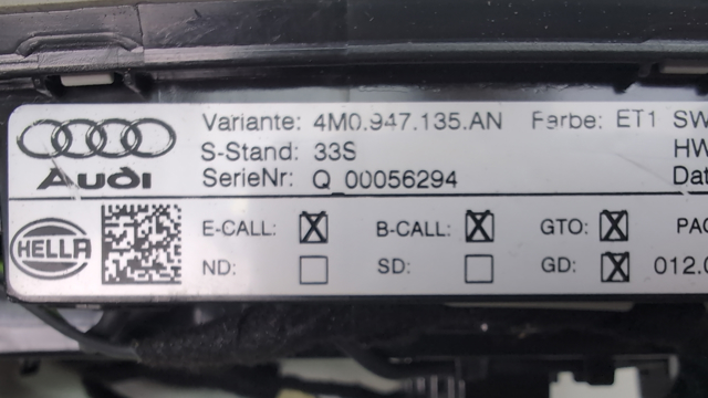 Плафон освітлення кабіни 4M0947135ANET1 VAG