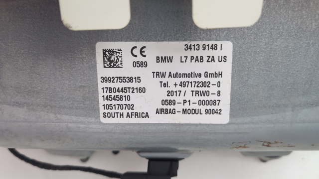 Подушка безпеки, пасажирська, AIRBAG 72129227160 BMW