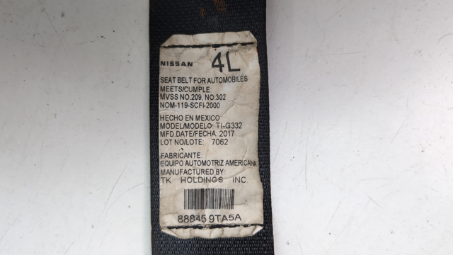 Пасок безпеки задній лівий 888459TA0A NISSAN