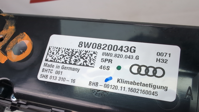 Блок управління режимів опалення / кондиціонування 8W0820043G5PR VAG
