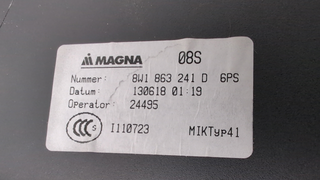 Центральна консоль торпеди 8W1863241D6PS VAG