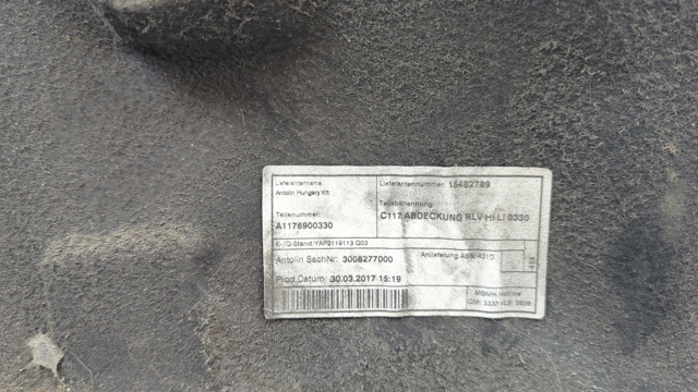Підкрилок заднього крила, лівий A1176900330 MERCEDES