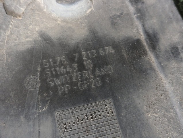 Захист днища, задній правий 51757213674 BMW