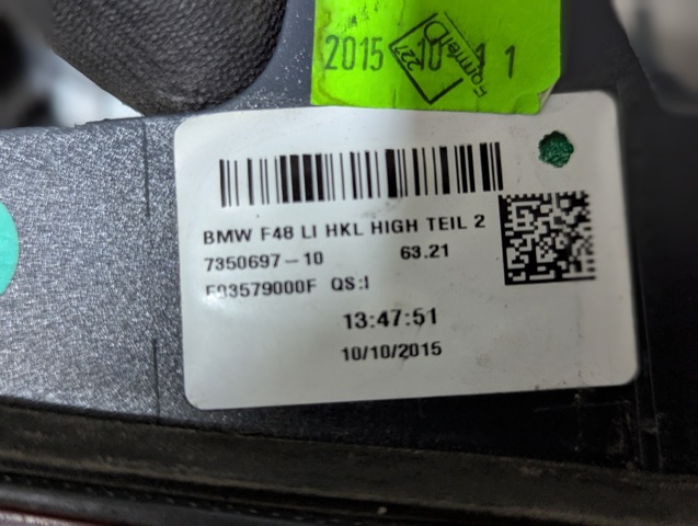 Ліхтар задній лівий, внутрішній 63217350697 BMW