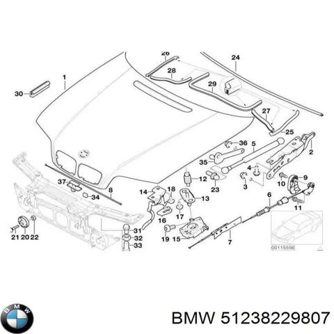 Запор капота (замок і привід замка капота) BMW 3